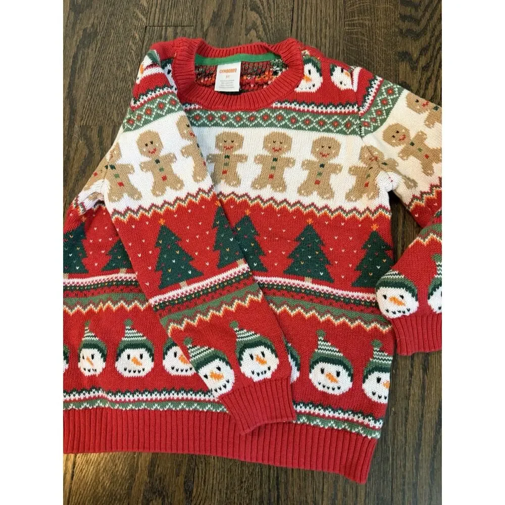 Gymboree Toddler Boys Crewneck Christmas Sweater 100% Cotton Sz 3T